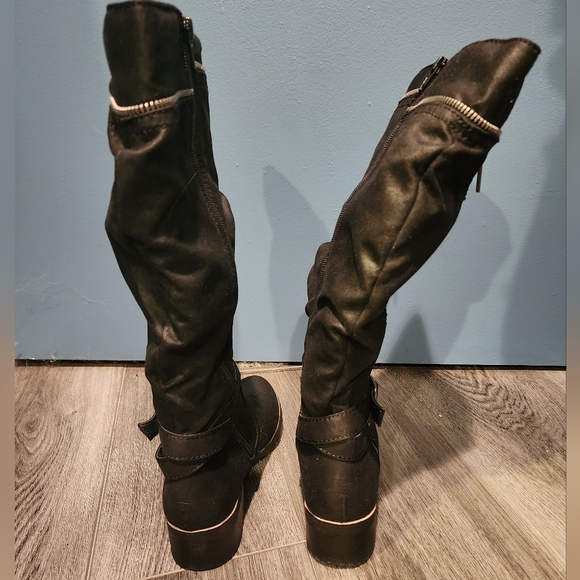 Women's black tall boots - Picture 4 of 7